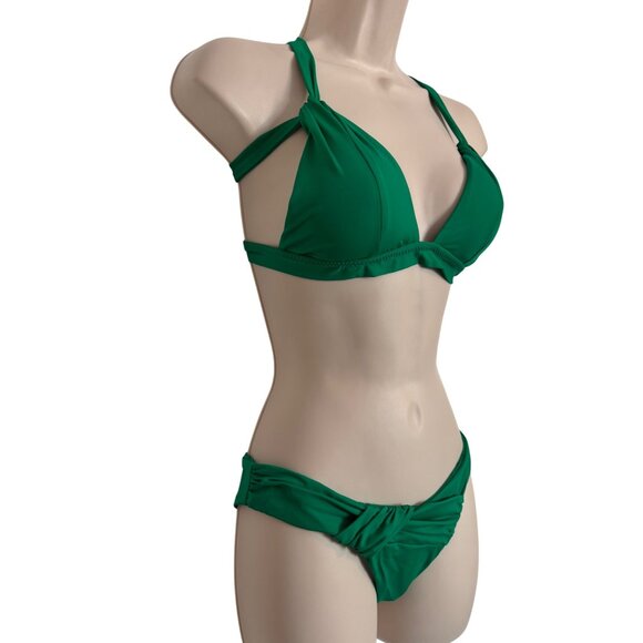Becca Milani Hipster Two Piece Size XS/S Green Swim Bikini NWT $142 Removable Pa - Picture 7 of 7